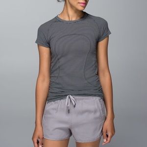 Lululemon run swiftly tech short sleeve striped top